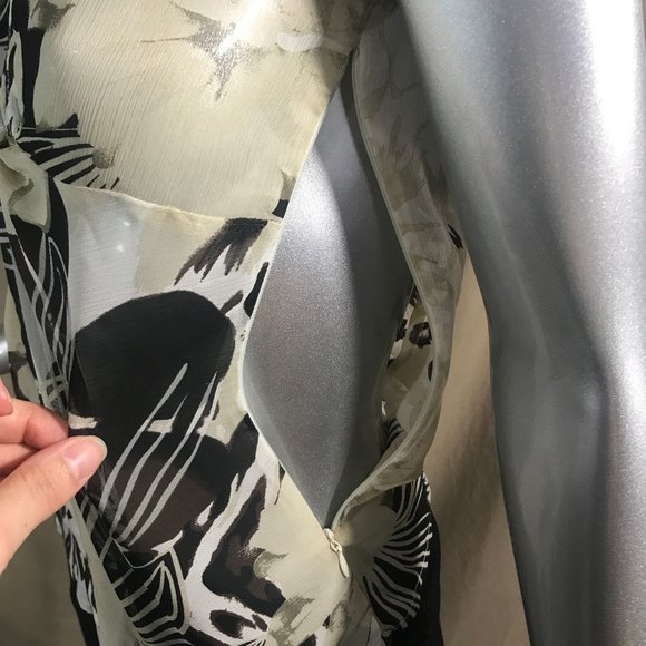 M.K.M Designs Women's Small Y2K Semi Sheer Crop Belly Relieving Blouse V Neck To - Picture 10 of 15